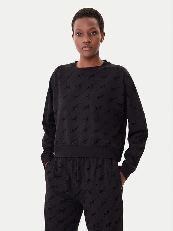 HUGO Bluza Lokky 50545210 Czarny Relaxed Fit