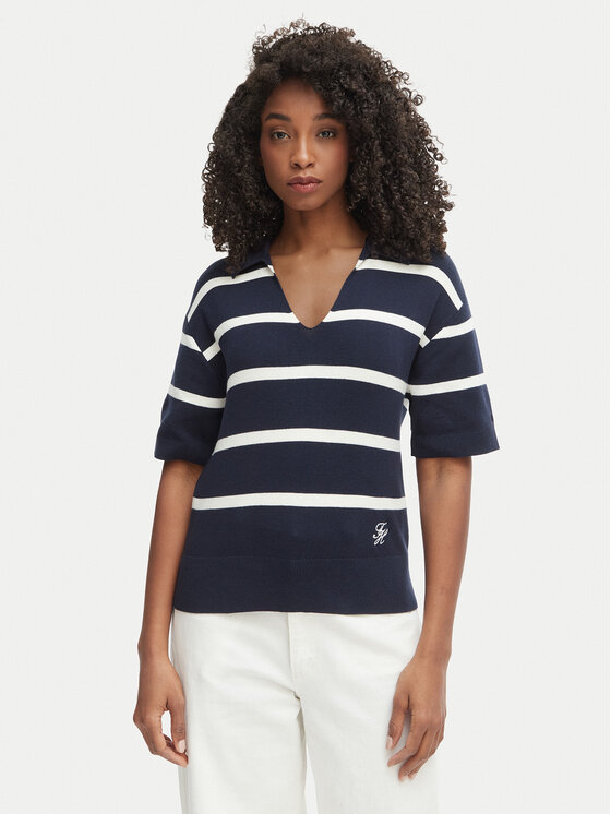 Tommy Hilfiger Sweter WW0WW45400 Granatowy Regular Fit