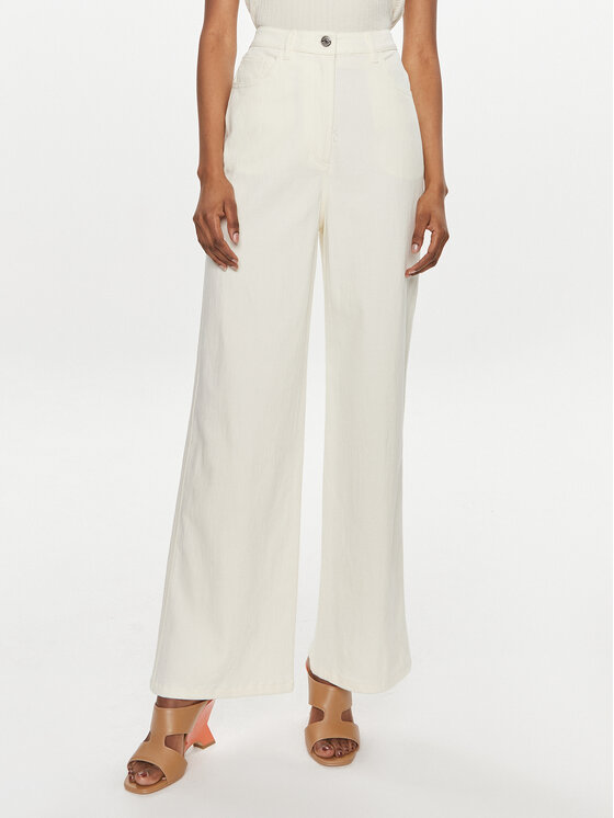 Samsøe Samsøe Jeansy Sashelly F24100025 Écru Wide Leg