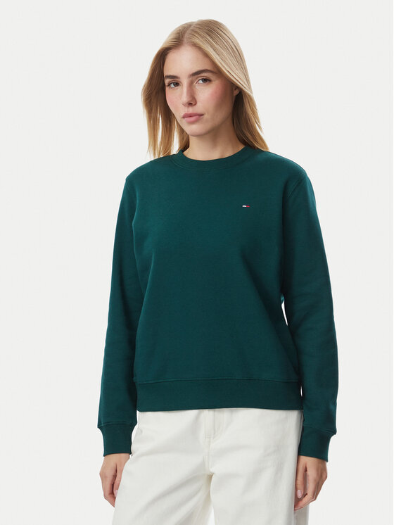 Tommy Jeans Bluza DW0DW19959 Zielony ciemny Regular Fit