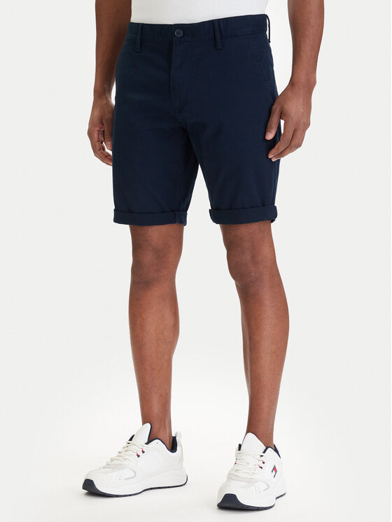 Tommy Jeans Szorty materiałowe Scanton DM0DM22852 Granatowy Slim Fit