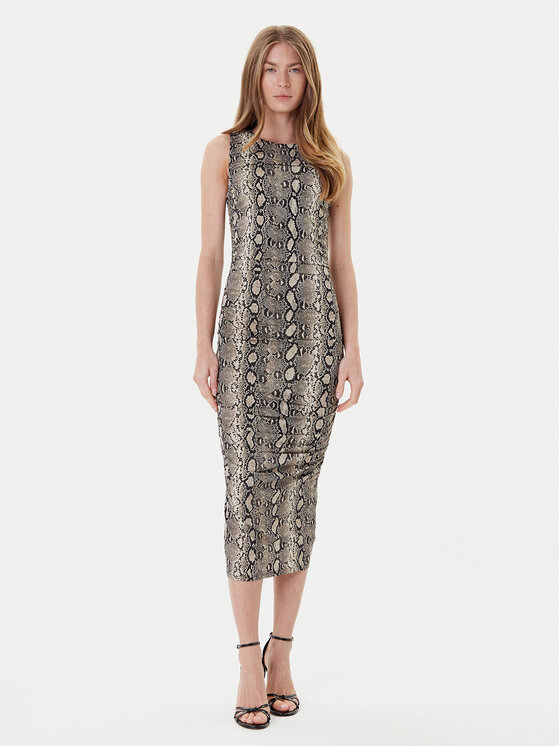 MICHAEL Michael Kors Sukienka koktajlowa MT58319HMC Beżowy Slim Fit