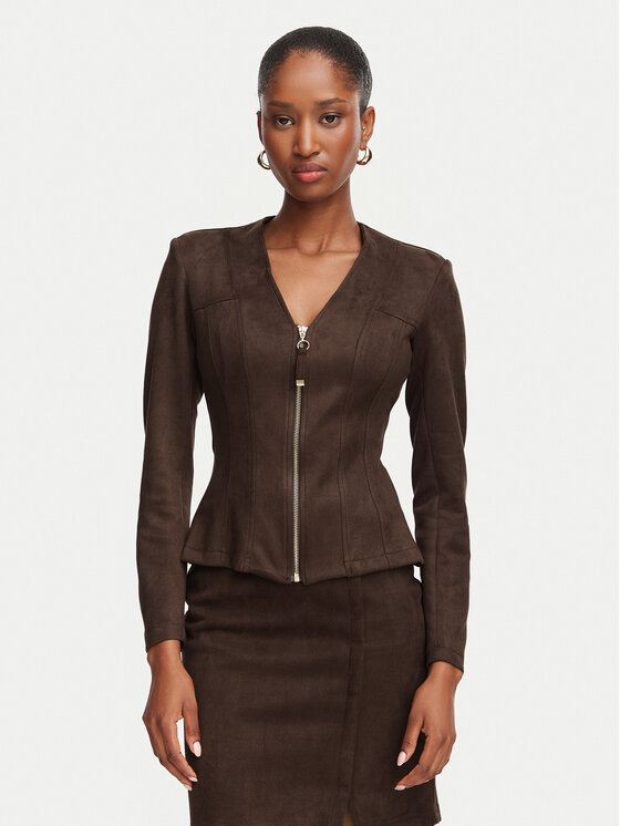 Rinascimento Marynarka CFC0130676003 Brązowy ciemny Slim Fit