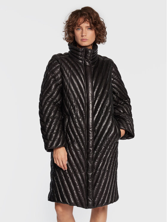 Gestuz Kurtka skórzana Rosella 10906522 Czarny Relaxed Fit