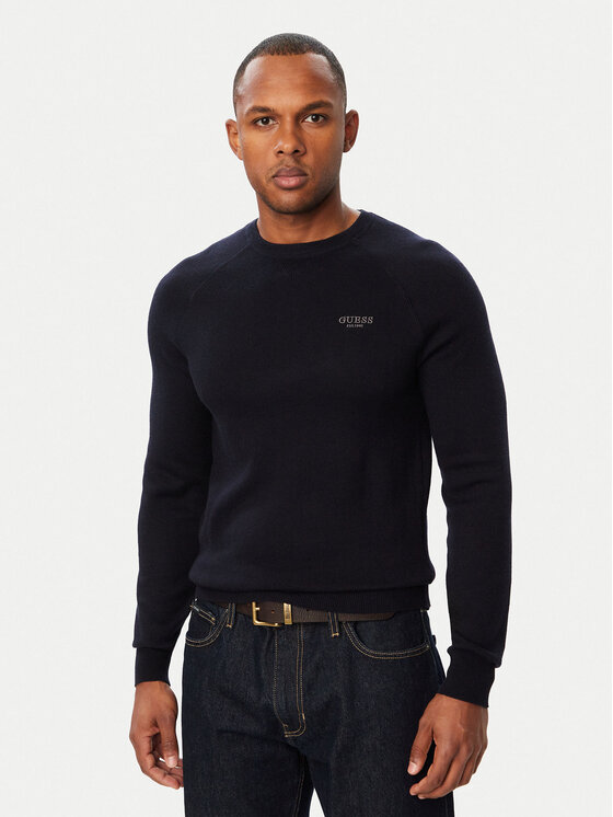 Guess Sweter M6BR13 Z1361 Granatowy Regular Fit