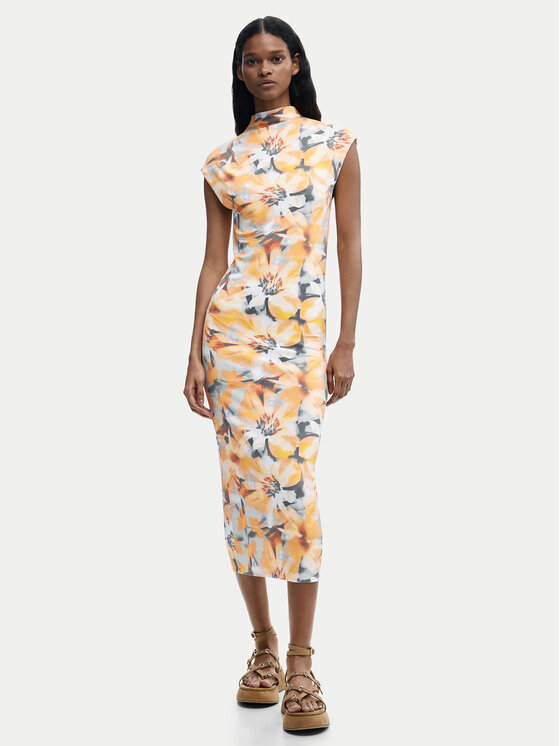 Desigual Sukienka letnia Martha 26SWVK48 Żółty Slim Fit