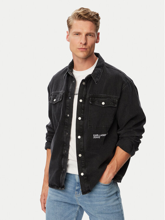 Karl Lagerfeld Jeans Kurtka jeansowa B3M16005 Czarny Regular Fit