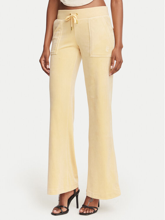 Juicy Couture Spodnie dresowe Layla JCSEBJ001G Żółty Regular Fit