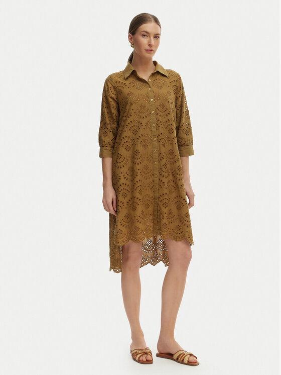 Iconique Sukienka letnia Ella IC26-082 Khaki Relaxed Fit