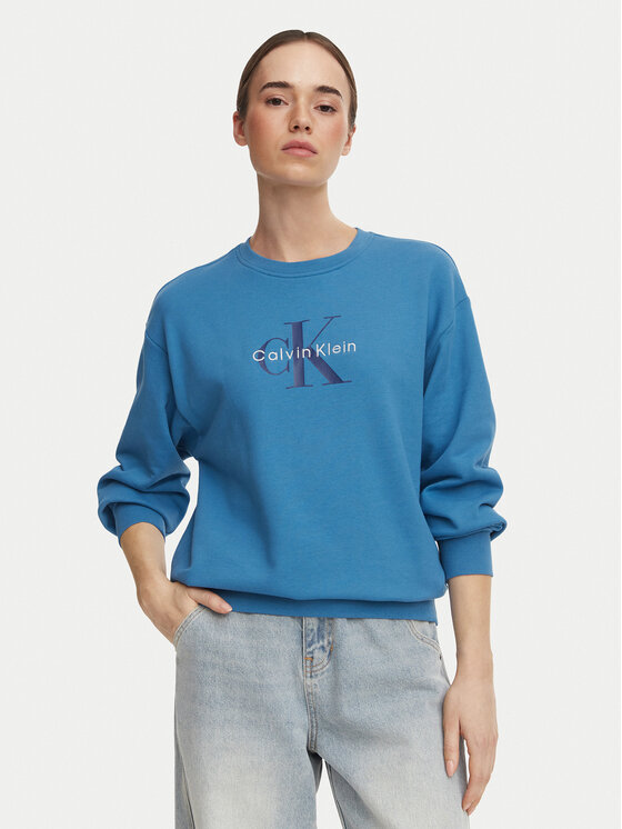 Calvin Klein Jeans Bluza Monologo LV047B234G Niebieski Relaxed Fit