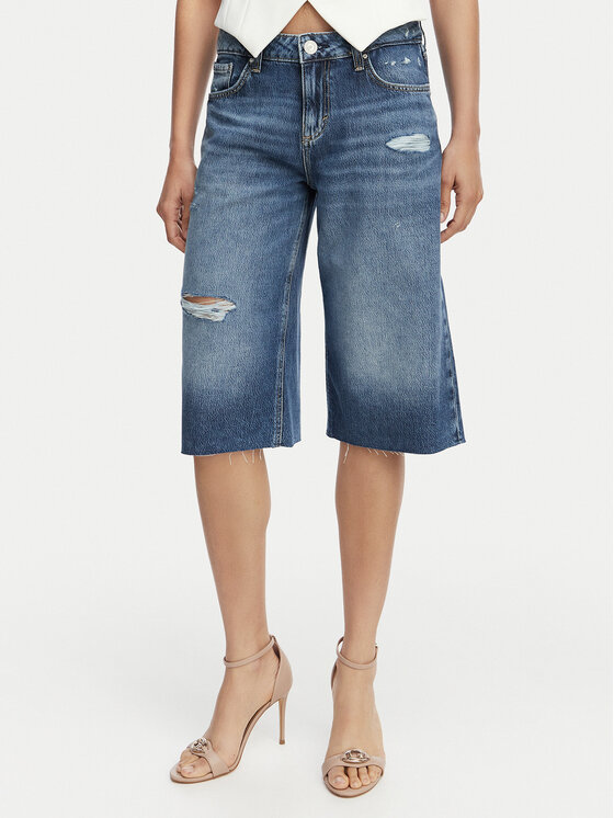 Guess Bermudy W6GD91 D0695 Granatowy Baggy Fit