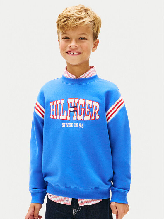 Tommy Hilfiger Bluza Wavy Flag KB0KB10260 Niebieski Regular Fit