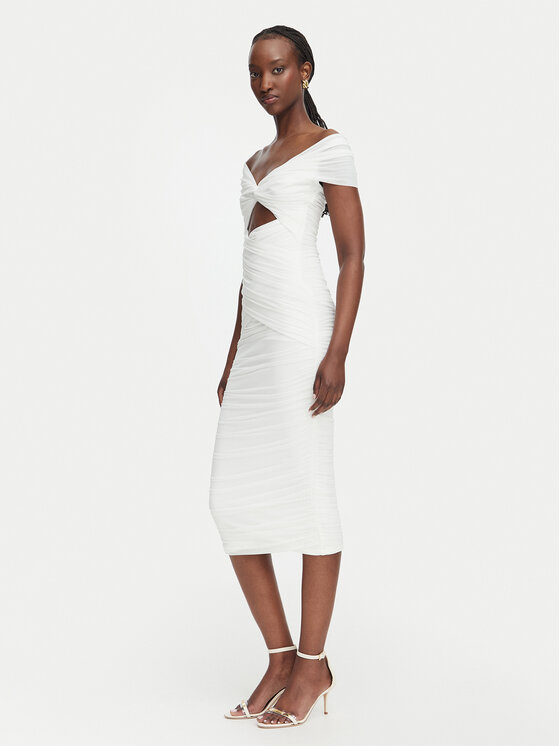 Bardot Sukienka koktajlowa Priah 60152DB Biały Slim Fit