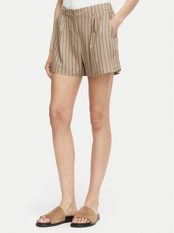 Vero Moda Szorty materiałowe Rosie 10346913 Brązowy jasny Loose Fit