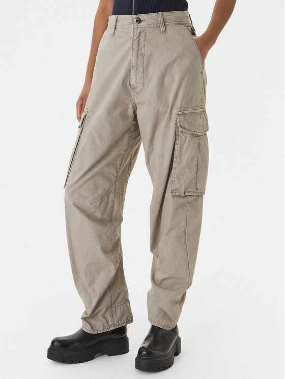 G-Star Raw Spodnie materiałowe D28756-D388 Beżowy Boyfriend Fit