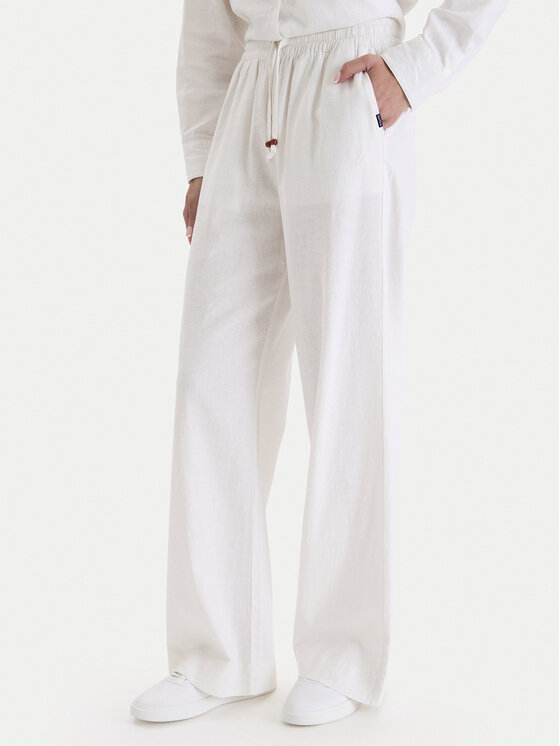 Nautica Spodnie materiałowe W126-NALTR-1020-01X Biały Wide Leg
