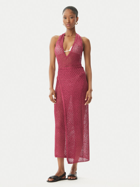 Guess Sukienka plażowa E6GK04 Z5402 Bordowy Classic Fit