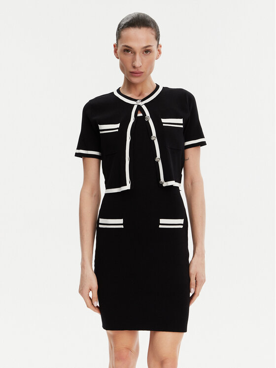 Morgan Sukienka dzianinowa 251-RMBIBI Czarny Slim Fit