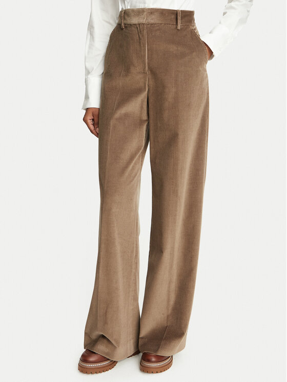 Weekend Max Mara Spodnie materiałowe Tania 2625136012 Brązowy jasny Regular Fit