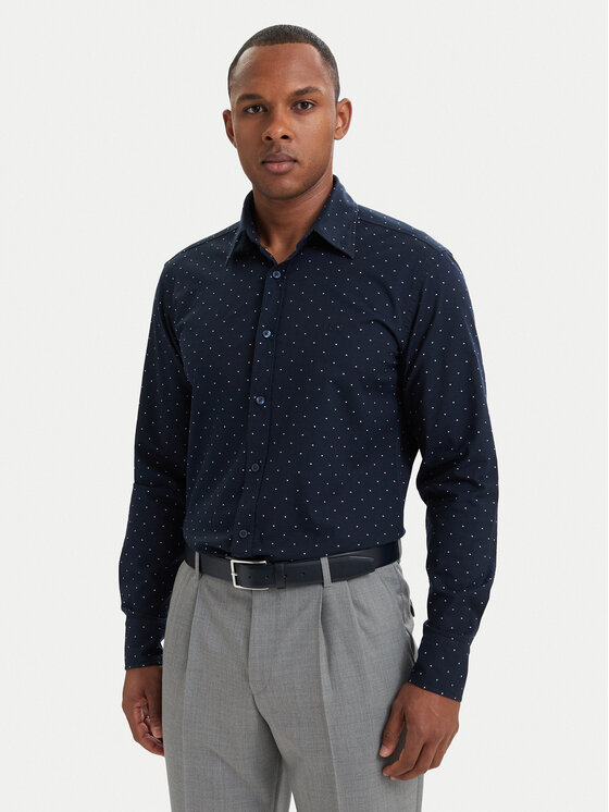 BOSS Koszula Relegant_6_M 50565600 Granatowy Regular Fit