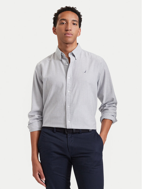 Nautica Koszula 62KLM1402 Szary Regular Fit