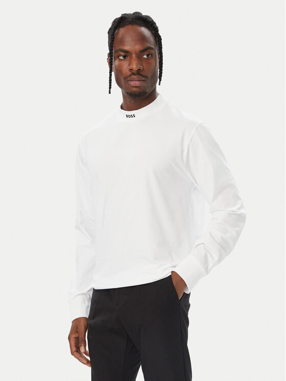 BOSS Longsleeve 50576916 Biały Regular Fit