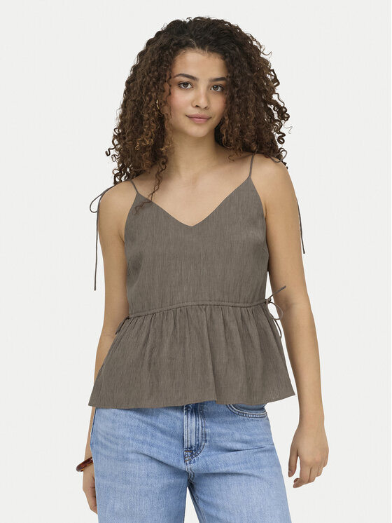 ONLY Top Nele 15370325 Beżowy ciemny Regular Fit