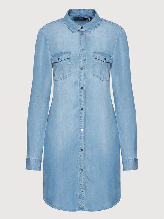 Vero Moda Sukienka jeansowa Silla 10184172 Niebieski Regular Fit