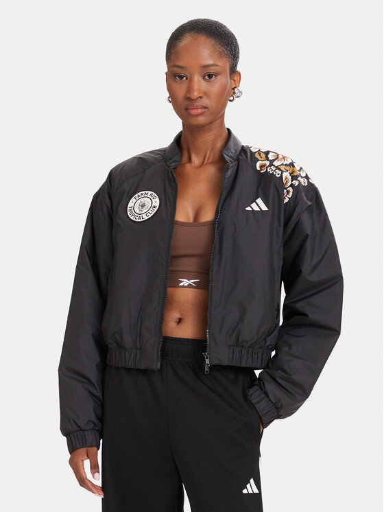 adidas Kurtka bomber X Farm Rio KR0282 Czarny Regular Fit