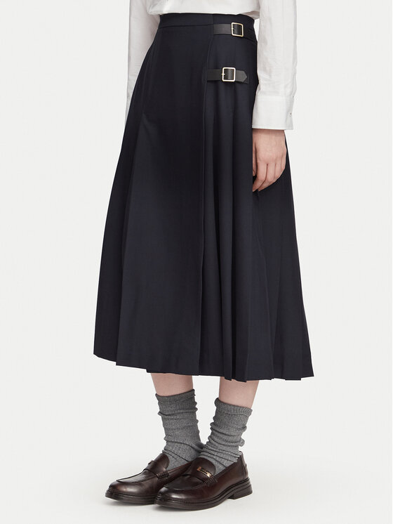 Barbour Spódnica plisowana Delilah LSK0174NY99 Granatowy Relaxed Fit