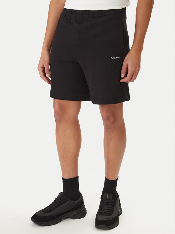 Calvin Klein Szorty sportowe Nano Logo LV04LF244G Czarny Regular Fit