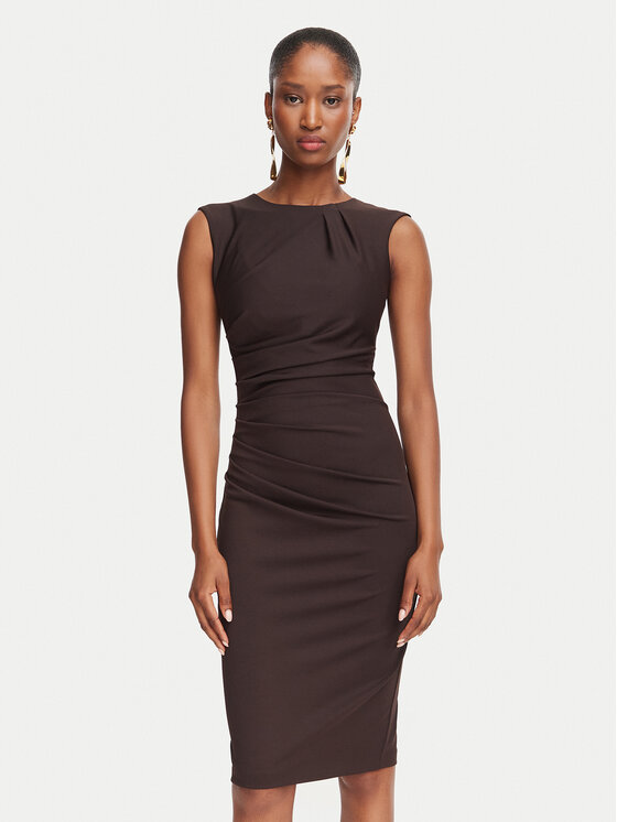 Rinascimento Sukienka koktajlowa CFC0130273003 Brązowy Slim Fit
