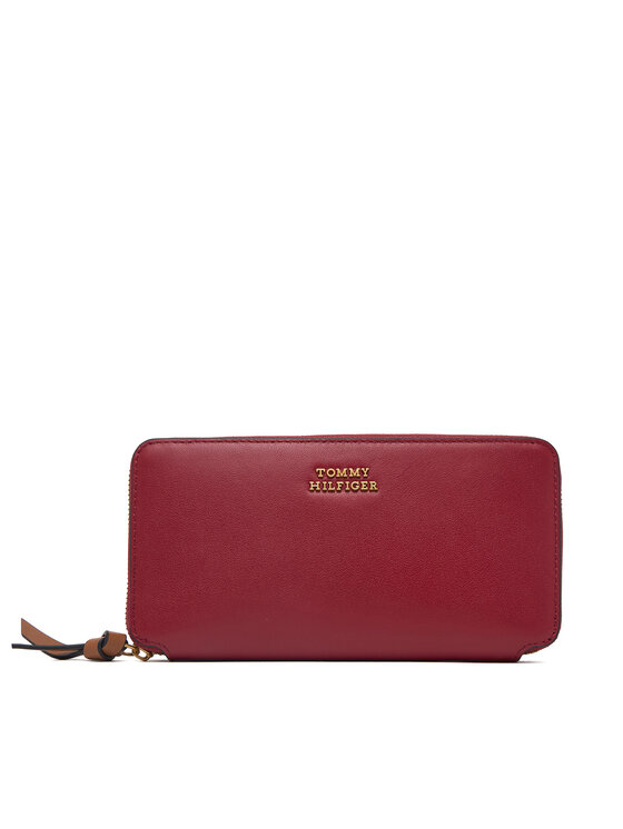 Tommy Hilfiger Portfel Th Leather Lrg Za Wallet AW0AW18941 Czerwony