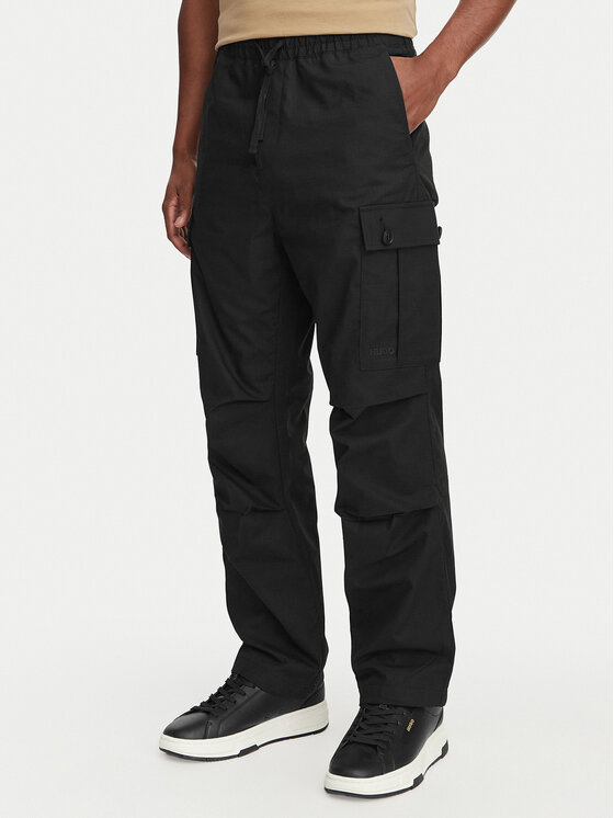 HUGO Spodnie cargo Carlos261 50559453 Czarny Straight Fit