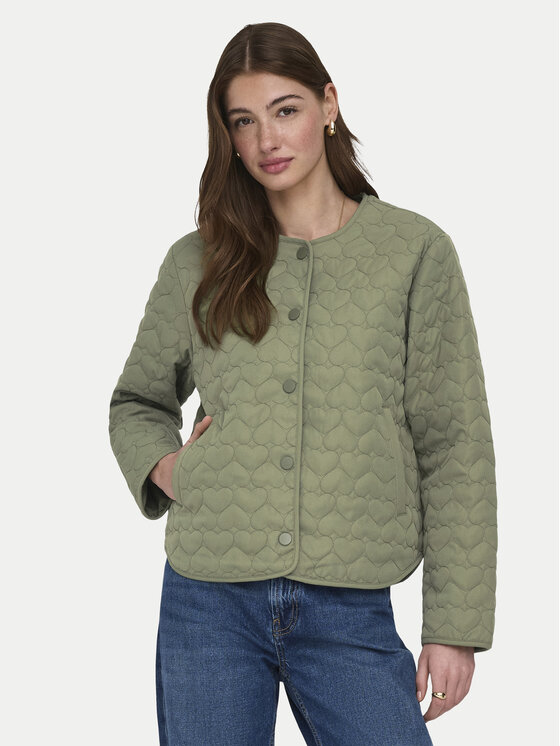 ONLY Kurtka przejściowa Heart 15366265 Zielony Regular Fit