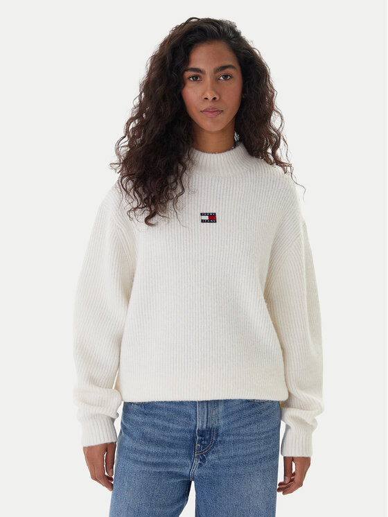 Tommy Jeans Golf Badge DW0DW22109 Écru Relaxed Fit