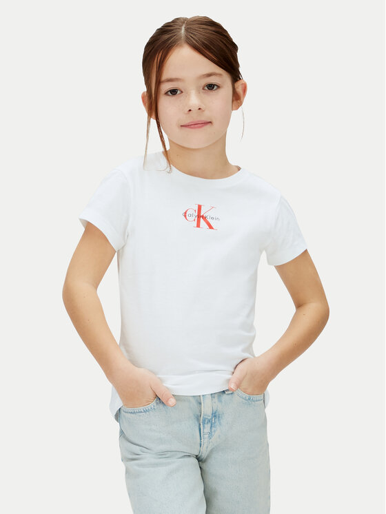 Calvin Klein Jeans T-Shirt LVCKSJA15G Biały Regular Fit
