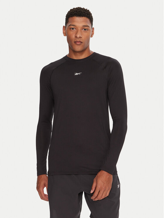 Reebok Koszulka techniczna Ls Muscle Tee RK25176CCM Czarny Regular Fit