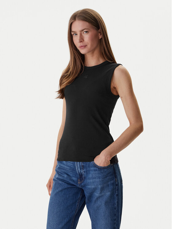 Calvin Klein Jeans Top LV047B265G Czarny Slim Fit