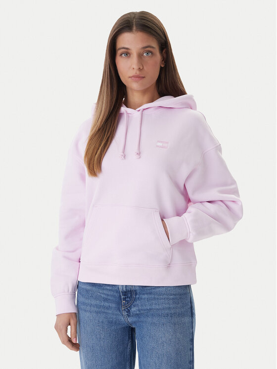 Tommy Jeans Bluza Badge DW0DW19414 Różowy Boxy Fit