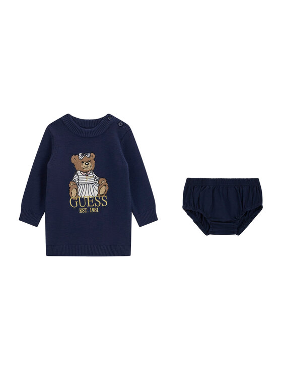 Guess Sukienka dzianinowa A6BK06 Z1316 Granatowy Regular Fit