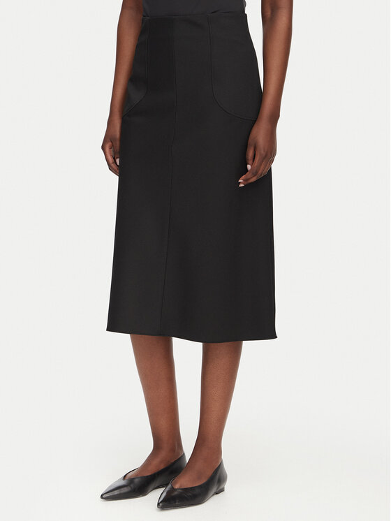 HUGO Spódnica midi Rasiana 50564165 Czarny Regular Fit