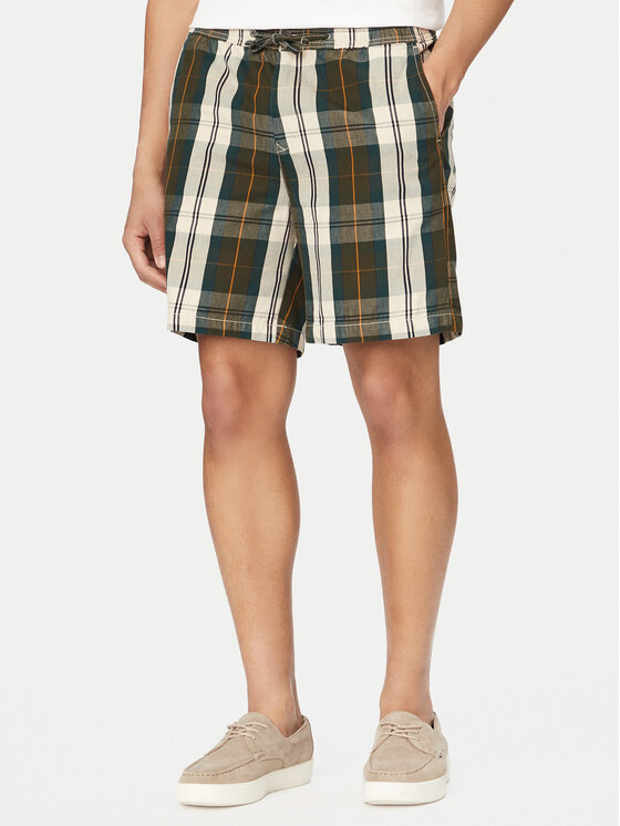 Barbour Szorty materiałowe MST0081TN51 Zielony Regular Fit