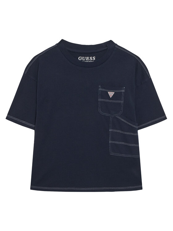 Guess T-Shirt L6RI07 K8HM4 Granatowy Regular Fit