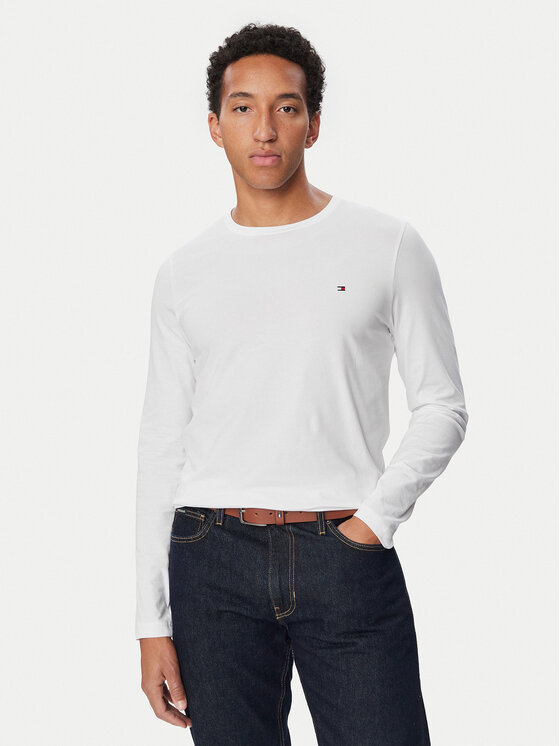Tommy Hilfiger Longsleeve MW0MW10804 Biały Slim Fit