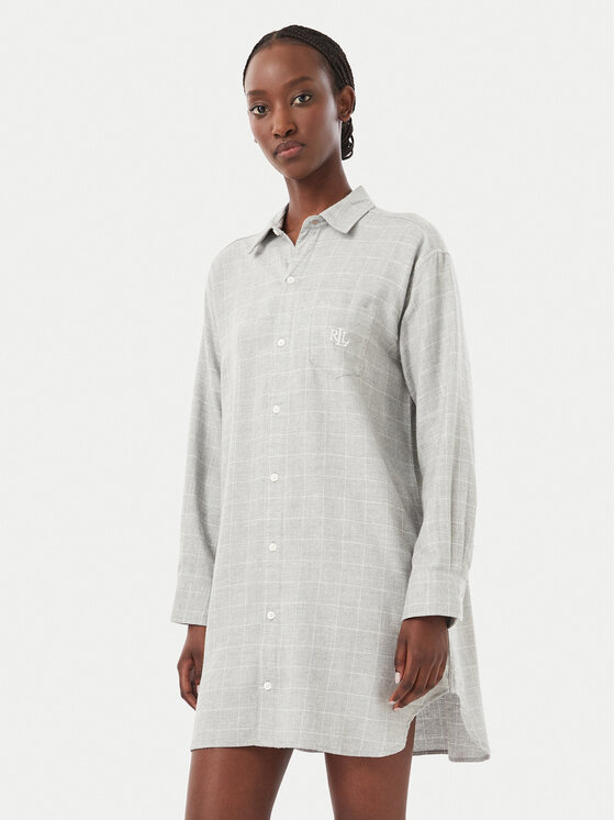 LAUREN RALPH LAUREN Koszula nocna ILN32537 Szary Regular Fit
