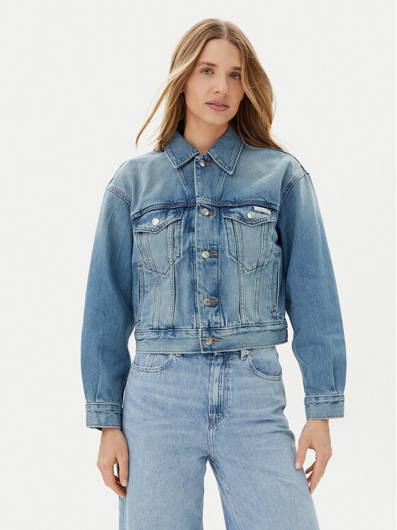 Calvin Klein Kurtka jeansowa LV047B075G Niebieski Regular Fit
