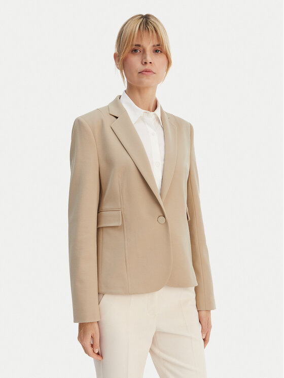 BOSS Marynarka Jia14 50556336 Beżowy Slim Fit