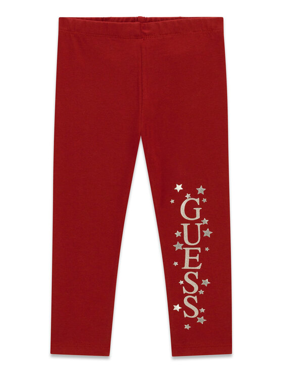 Guess Legginsy K6BB02 K5884 Bordowy Regular Fit