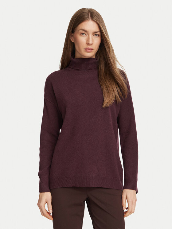 Marella Sweter 2625366262200 Bordowy Regular Fit